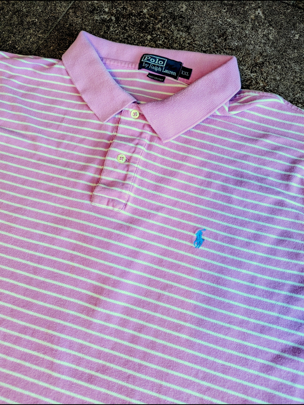 Polo by Ralph Lauren Light Pink & White Striped Polo